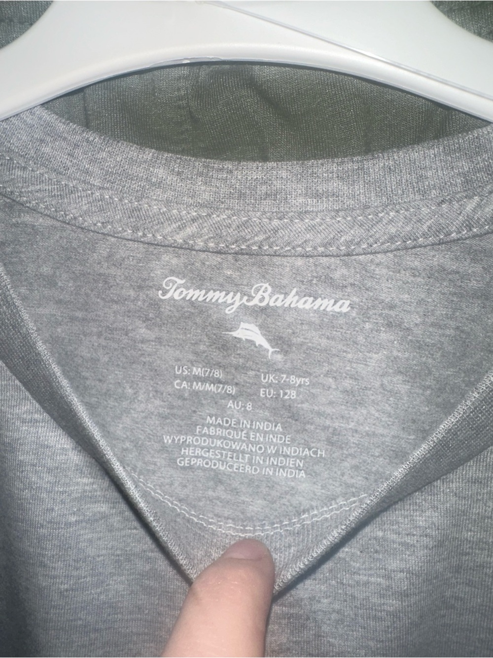 Tommy Bahama Kids Gray Graphic Tee and Green Shorts Set - Picture 2 of 3
